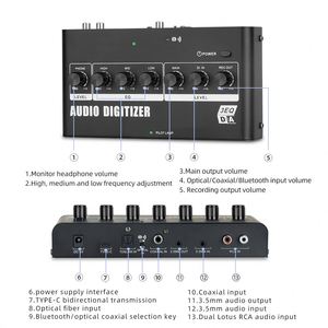 NUEVA caja convertidora de audio analógico a digital Función 3EQ 6 Interfaces DIGITIZADOR DE AUDIO estudio en casa - Product Image 3