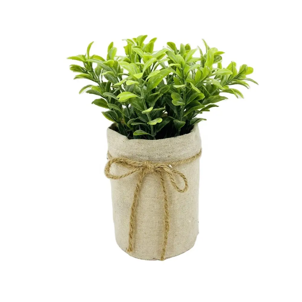 Indoor ornamental small Potted Plant Green plastic Artificial Bonsai Plants for home/office table decoration