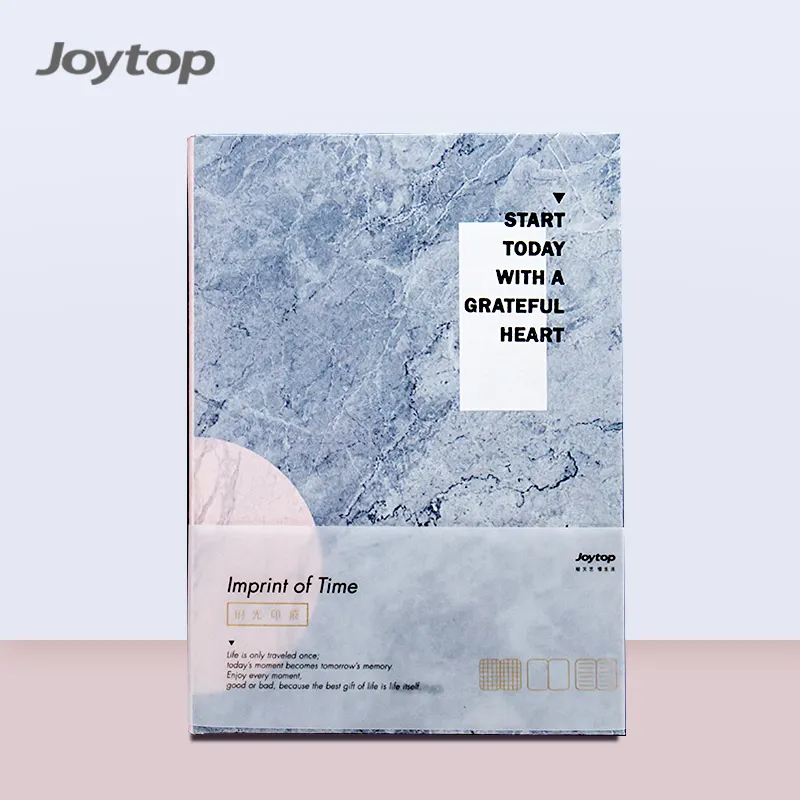 Joytop Seri Cetak Waktu Kustom Jahit Spiral Marbling Kulit Pu Gesper Magnetik Perencana Jurnal Notebook