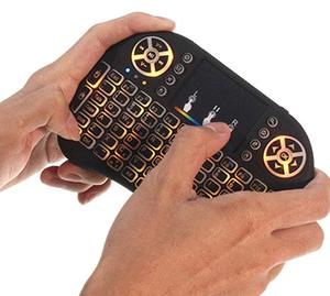 Miniteclado inalámbrico i8 air mouse, retroiluminado, 3 colores, 2,4G, control remoto, venta al por mayor de fábrica
