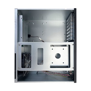 Industrial 1U PSU Flex PC Desktop Server Chasis Montado en la pared con placa base ATX Sistema operativo Linux Monitor de computadora Stock