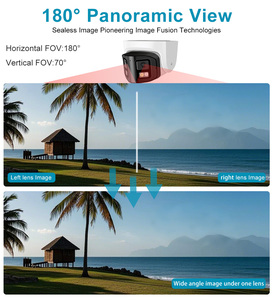 กล้องโดม IP เลนส์คู่180องศาสีเต็มรูปแบบภาพพาโนรามา Ai มีป้อมปืนติดเพดานแบบ POE-สองทางเสียงแบบ POE เซ็นเซอร์ CMOS ของจัดเก็บข้อมูล - Product Image 3