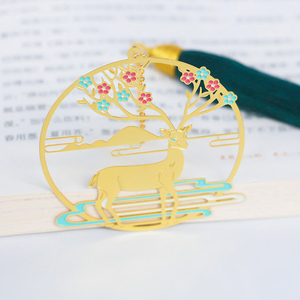 书签创意雕刻书签矩形金属友谊金属钩书签定制阳极氧化金属书签