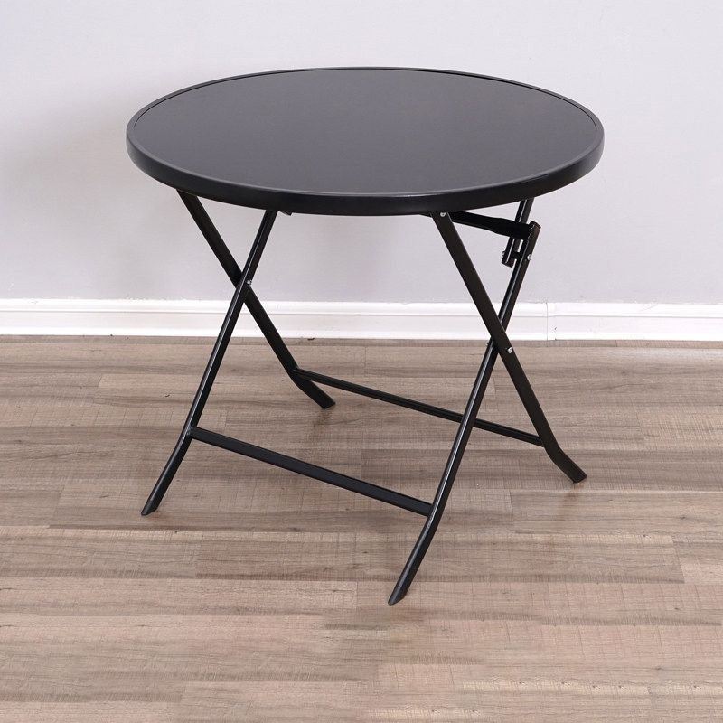 Mesa redonda plegable negra