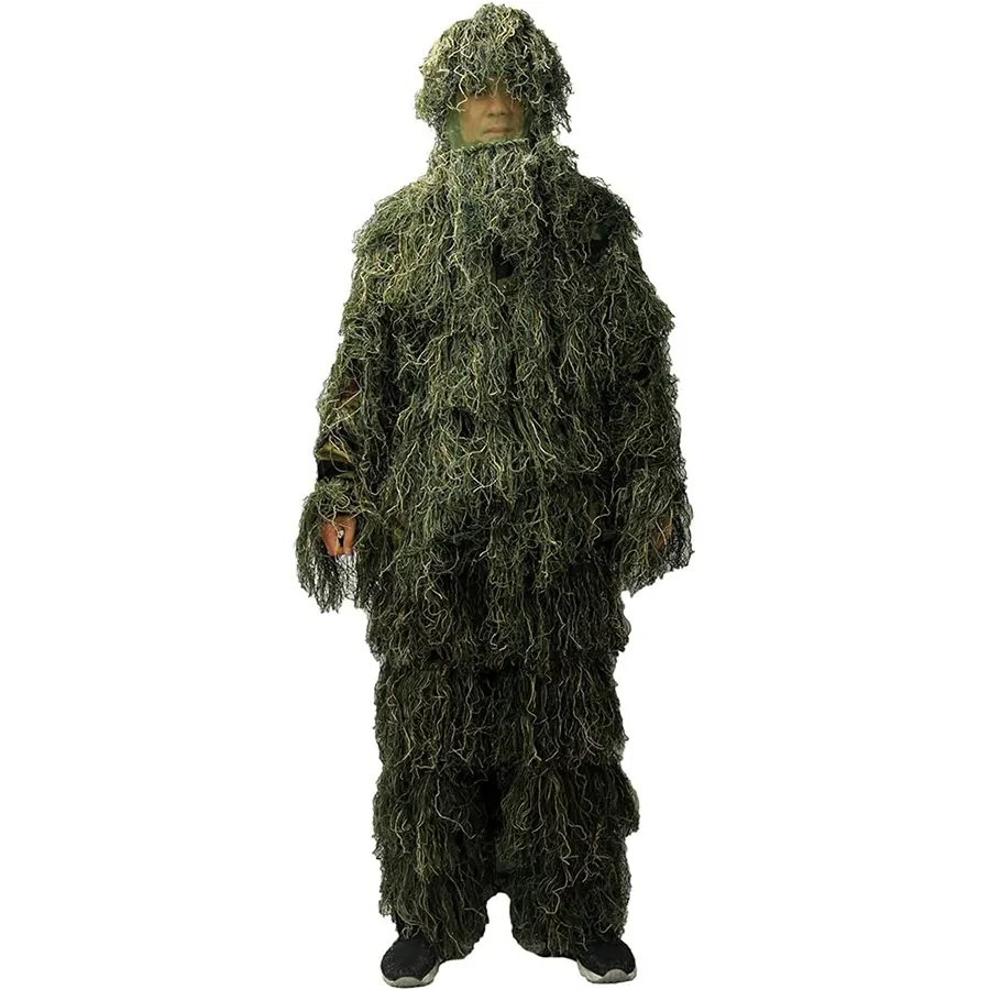 Setelan Ghillie 3D Leafy Camo setelan aksesoris taktis perlengkapan pakaian untuk Airsoft satwa liar ruang fotografi