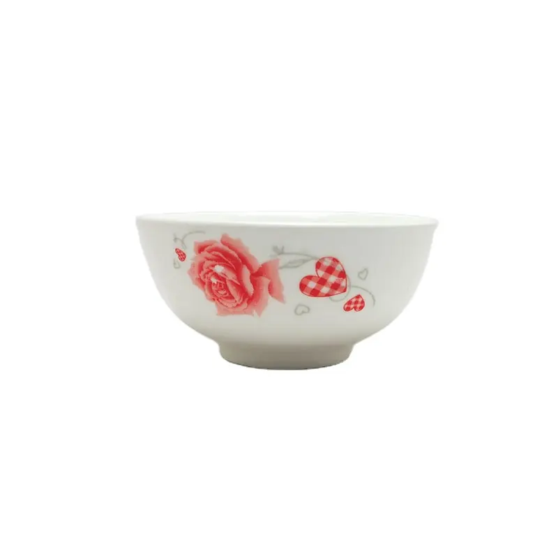 Cuenco de porcelana con diseño de flor y corazón, tazón de cerámica moderno, cuencos de sopa a granel de cerámica blanca baratos