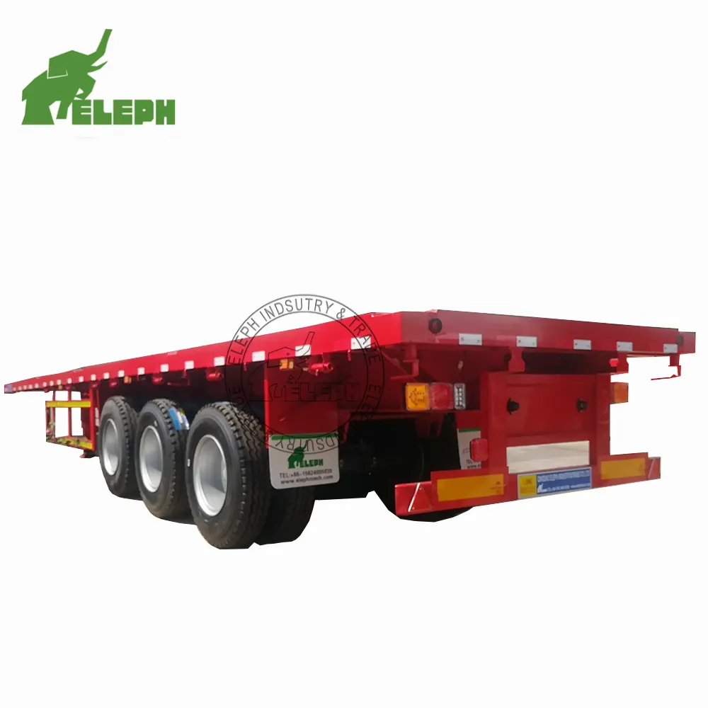 Personalizzato 3 Asse Camion trasporto di Container Testa di Traino 40ft Semi Flatbed Semirimorchio con contenitore di blocco