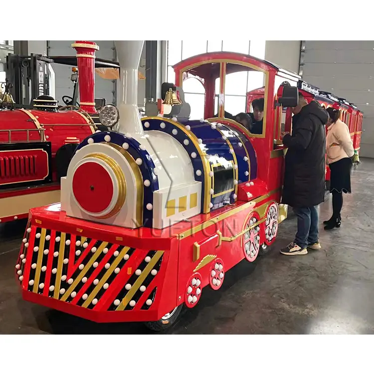 हॉट सेल मज़ा पार्क उपकरण ट्रेनें निर्माता सस्ती इलेक्ट्रिक ट्रैकलेस सड़क पर्यटक देखने वाली ट्रैकलेस ट्रेन बिक्री के लिए