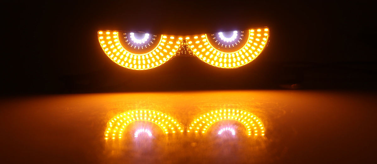 Lumière demi-cercle - clignotante blanche et jaune