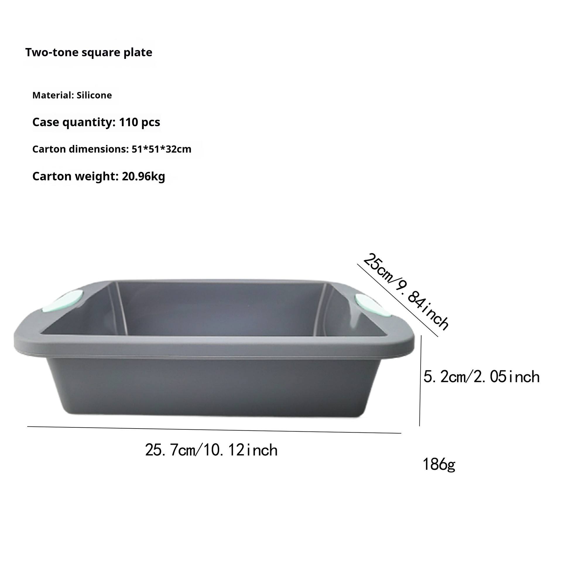 Plat de cuisson carré bicolore