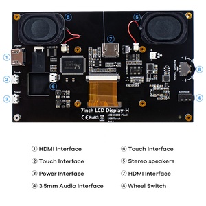RPI 7-Zoll-Touchscreen IPS 1024x600 HD LCD HDMI-kompatibler Display halter als Sekundär bildschirm für <span class=keywords><strong>Raspberry</strong></span> <span class=keywords><strong>Pi</strong></span> 4B 3B 3B PC - Product Image 5