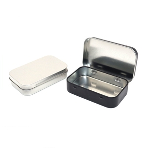 厂家直销定制饼干罐矩形金属锡罐空金属锡盒带压花盖 - Product Image 2