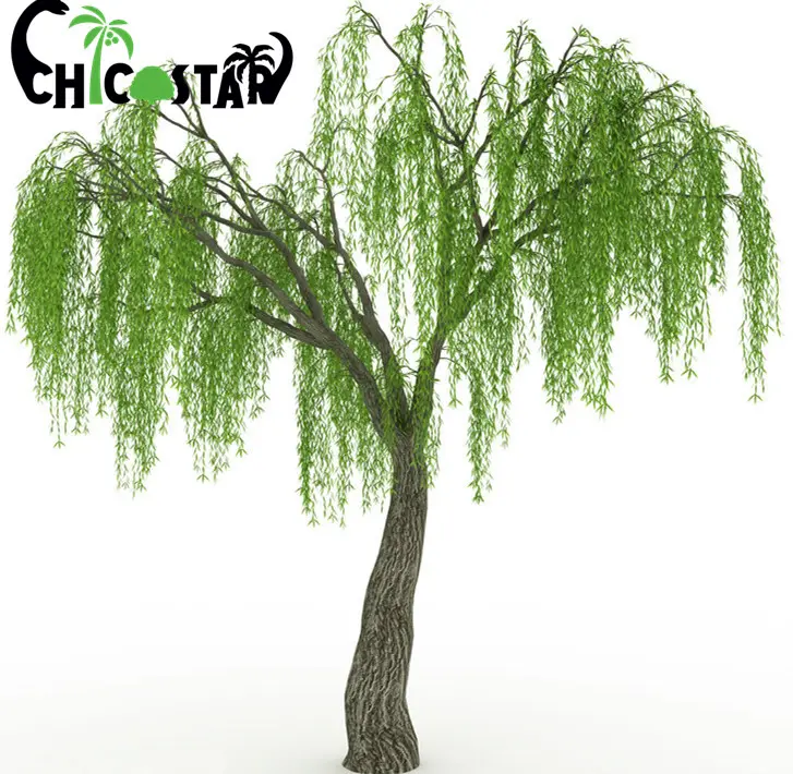 Buena calidad Venta de fábrica grande al aire libre natural árbol artificial weeping willow