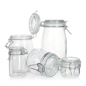 โหลแก้วพร้อมฝาปิดทรงสี่เหลี่ยมทรงกลม - Product Image 1
