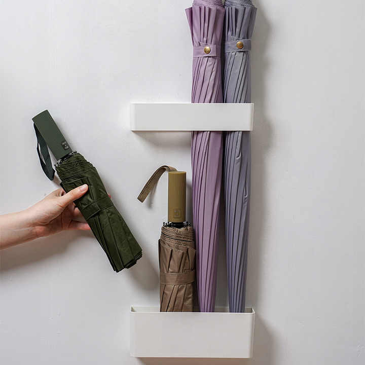 No Drill Home Indoor Rustproof Adjustable Wall Mounted Umbrella Storage Rack Stand Holder with Removable Drip Tray