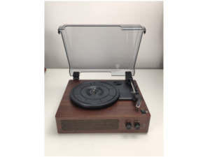2023新しいデザインレトロ木製ターンテーブルレコードプレーヤーワイヤレスBT入力 & BT出力 - Product Image 5