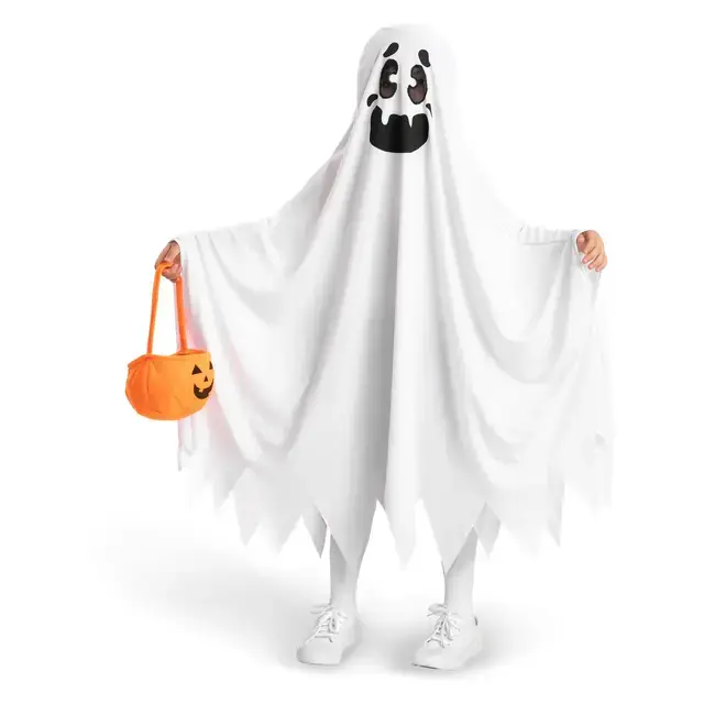 Ghost children's Halloween ghost costume boys' costume parent-child performance T decorative white ghost cloak