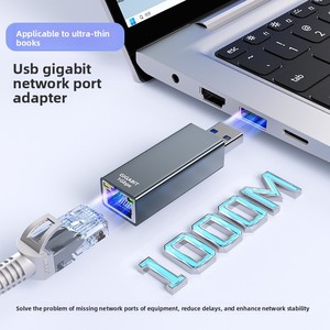 Adaptador de Cable USB 3,0 Gigabit Ethernet RJ45 Convertidor de extensión hembra a macho Nueva condición Salida de CC para computadora