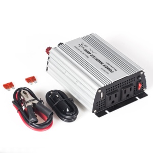 Inversor de onda sinusoidal modificada por E-LION, 400W, CC de 12 V o CC de 24 V, entrada a ca de 110V, salida de 60Hz con enchufes duales y USB - Product Image 2