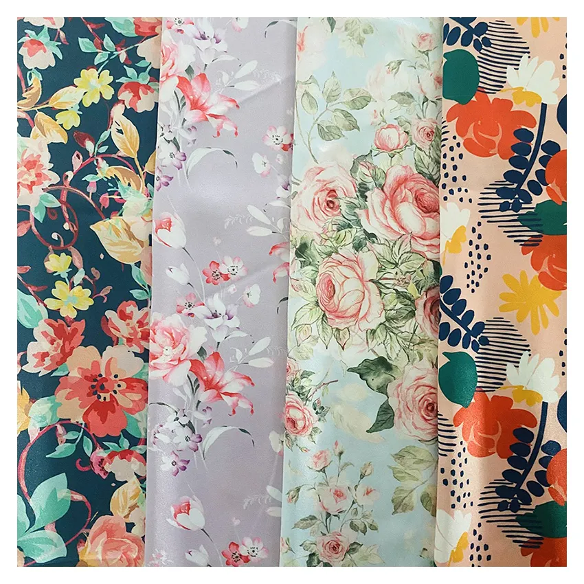 Trung Quốc Nhà Sản Xuất Mềm Cảm Ứng Đồ Ngủ Chất Liệu Tùy Chỉnh Floral Print Poly Silk Satin Vải