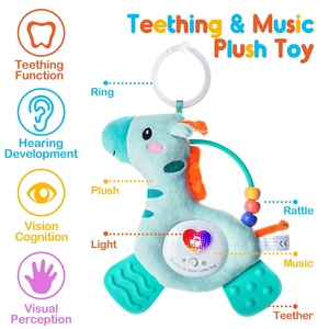 Bebek peluş geyik oyuncak uyku yatıştırıcı müzikli oyuncak Bite müzik Neonatal diş kaşıyıcı yatıştırıcı çiğneme oyuncağı beşik için kanca ile - Product Image 2