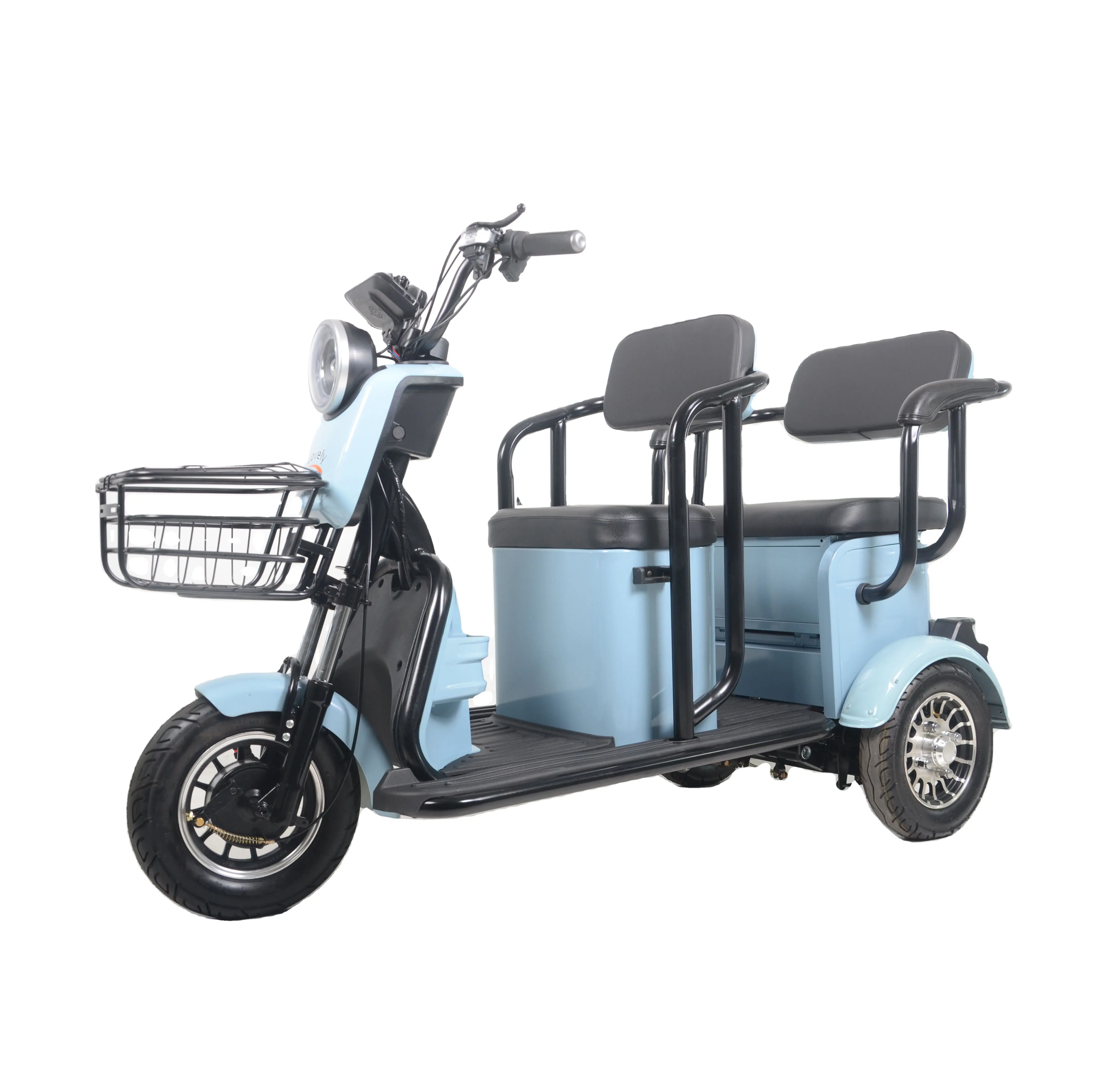 Triciclos eléctricos motorizados para ancianos, bicicleta eléctrica de 3 ruedas con asientos dobles, scooter móvil, gran oferta