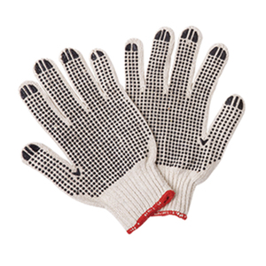 C6071 7G T/<strong>C</strong> <strong>String</strong> Knit <strong>with</strong> Cross PVC Cover Cotton Work Gloves for Safety - Product Image 5