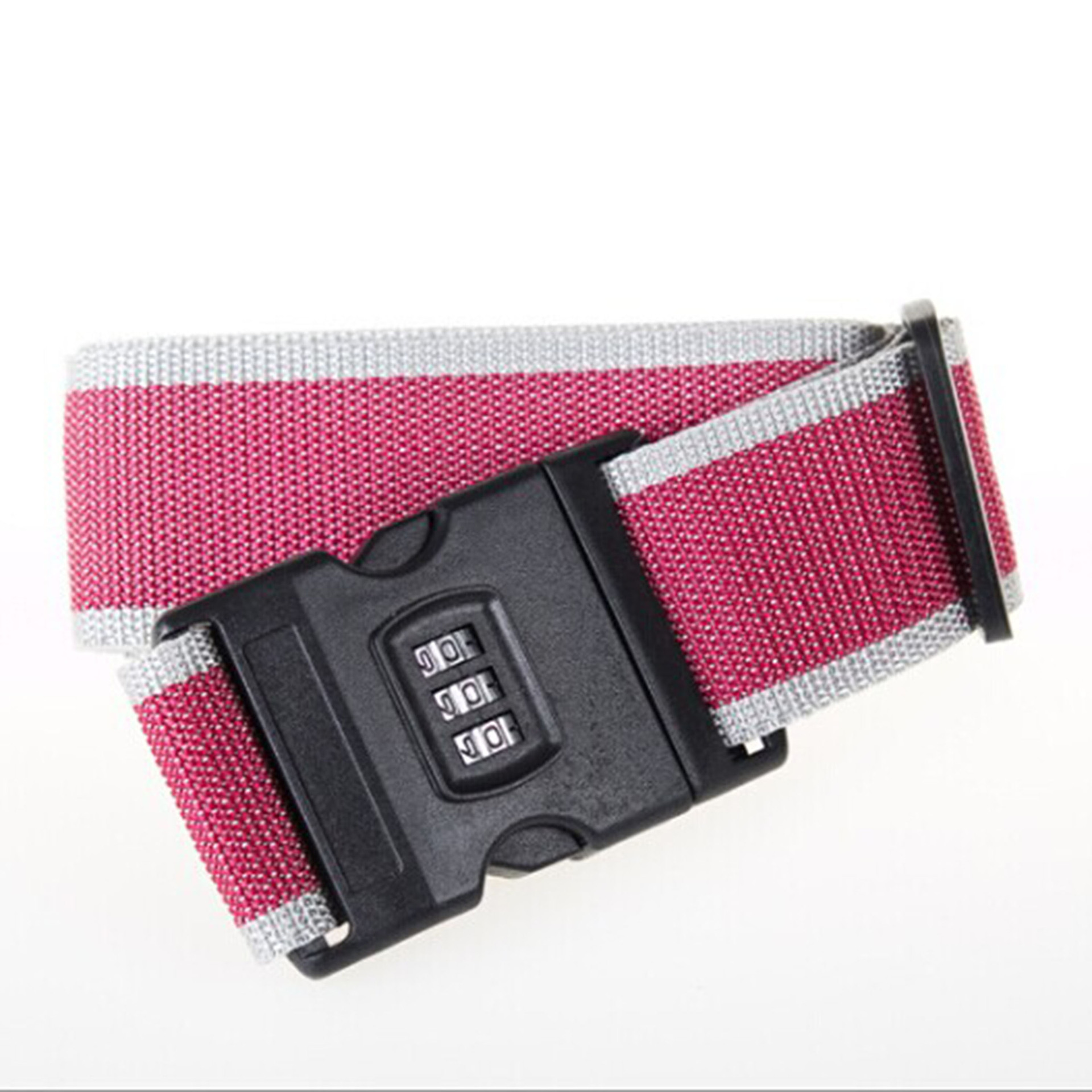 Red and grey password luggage strap