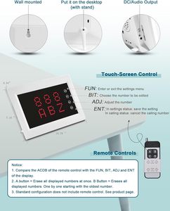 BYBUBYENG ristorante cercapersone sistema coda chiamata sistema Wireless tavolo chiamata con 1 schermo/10 pulsanti di chiamata/2 orologi - Product Image 3
