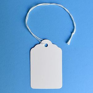 White Marking <strong>Tags</strong> <strong>with</strong> <strong>Strings</strong> Attached Merchandise Labels to Tie on for Bags and Shoes Paper <strong>Hang</strong> <strong>Tags</strong> - Product Image 5