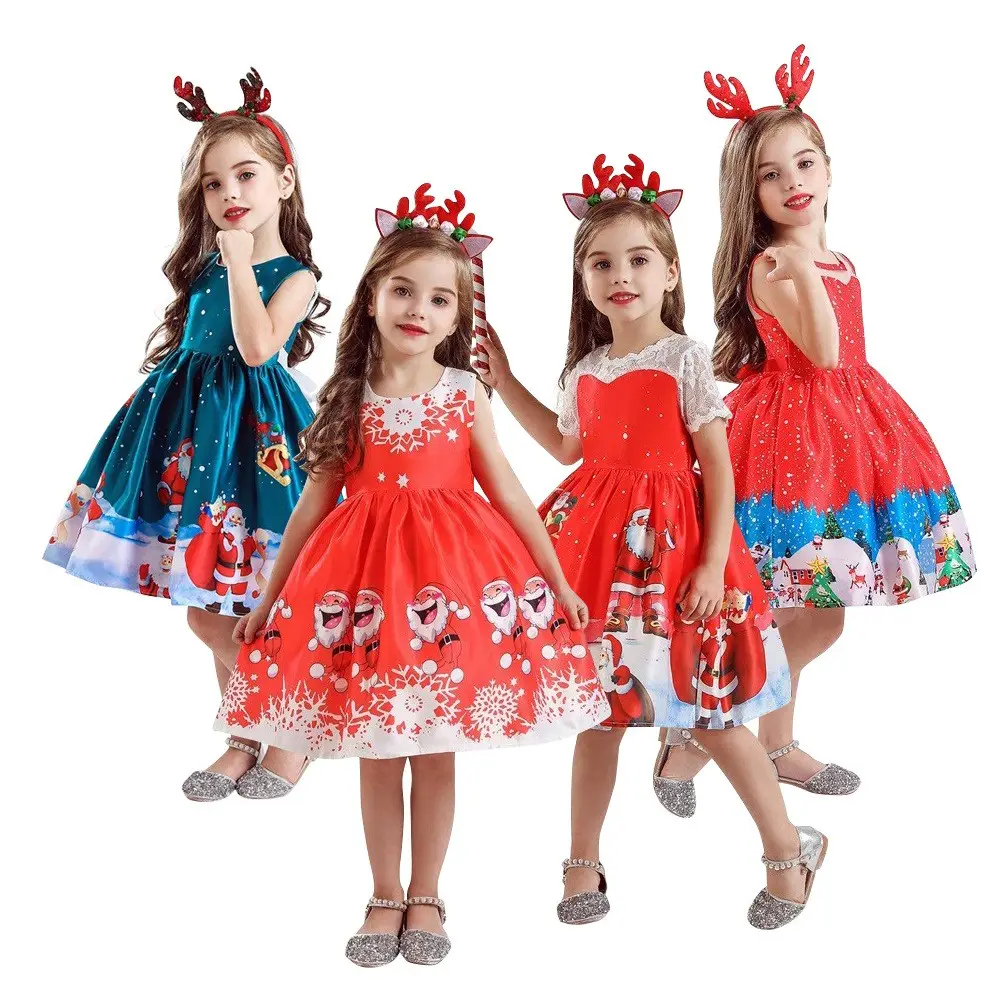 Noël Tutu Robe Enfants Fête Père Noël Renne Costume Noël 2023 Fille robe