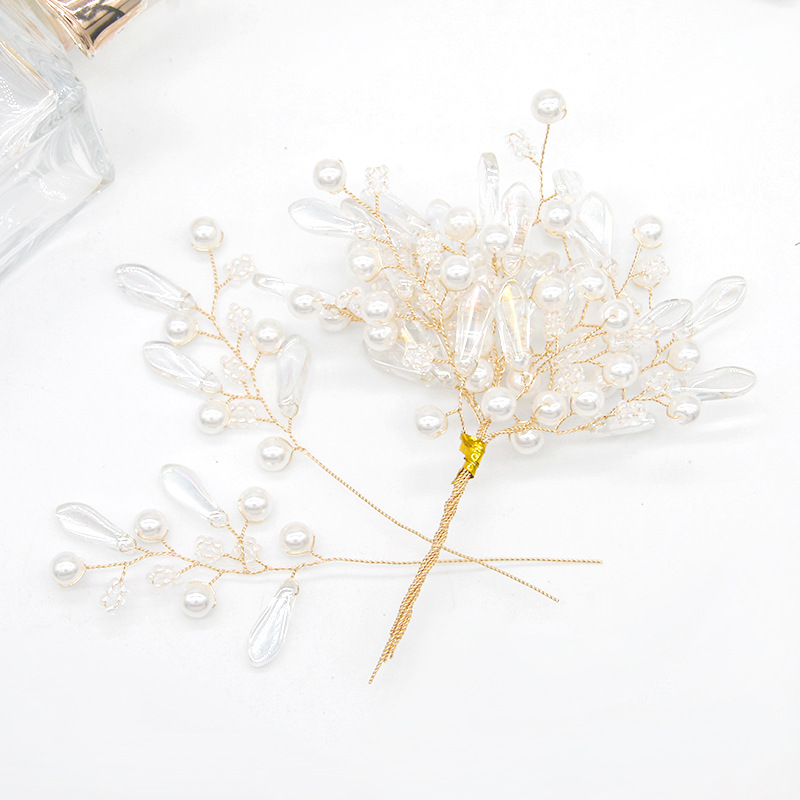Épingle à cheveux en fil de cuivre avec perle en forme de larme blanche, Style 1