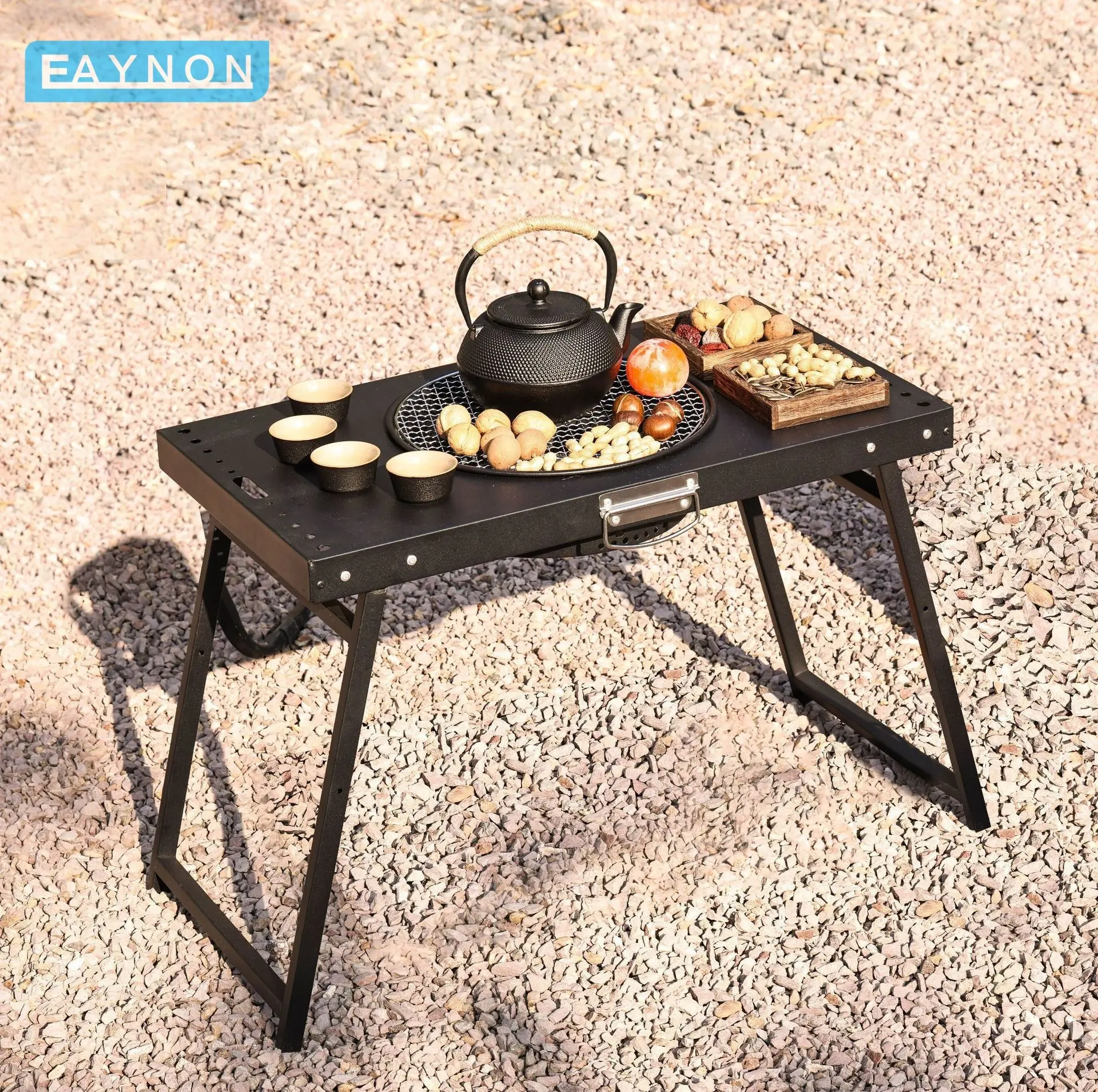 Eaynon nuevo tipo portátil plegable barbacoa al aire libre Camping plegable carbón barbacoa parrilla Mesa