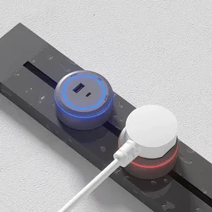 Toma de corriente inteligente Touchmi ajustable montada en superficie, toma de corriente de escritorio USB tipo C completamente funcional