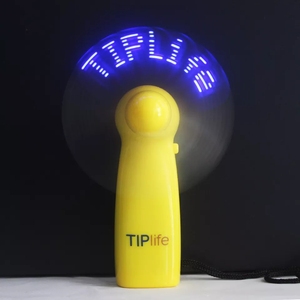 Mini ventilador de batería LED portátil con mensaje personalizado, ventilador eléctrico de mano con pantalla LED programable - Product Image 1