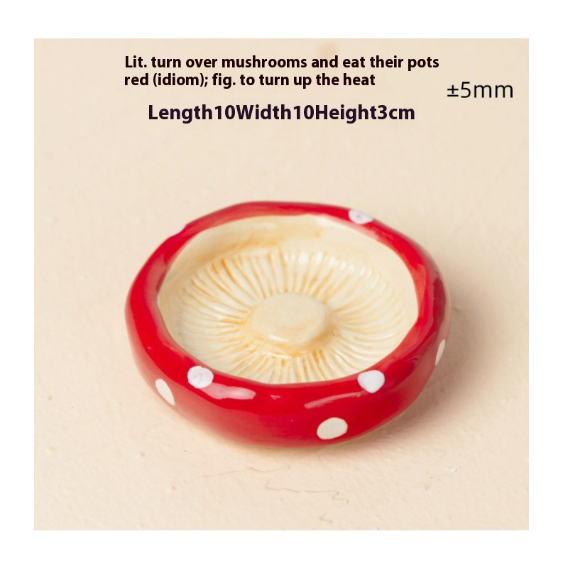 Mushroom Head Food Pot - Red