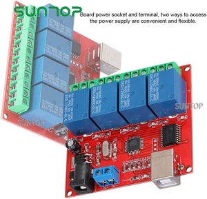Módulo de relé de interruptor de Control USB, 4 canales, 12V, controlador de interruptor inteligente de ordenador, placa de expansión de módulo de relé de PC
