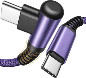 Right Angled Type-c - Type-c Adapter <strong>Cable</strong> With Multiple Colors to <strong>Choose</strong> From. Length 0.8m-1m