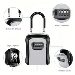 Grey bãi biển Keyless lưu trữ mật khẩu ngoài trời an toàn an ninh realtor treo kim loại cầm tay an toàn chìa khóa xe Locker khóa hộp cho các phím - Product Image 5