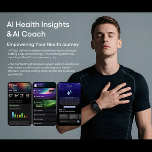 Jcvital V4 màu đen Android Wearable thiết bị Smartband Mini ban nhạc thông minh screenless Tracker thể dục Vòng đeo tay thông minh với EDA và HRV - Product Image 2