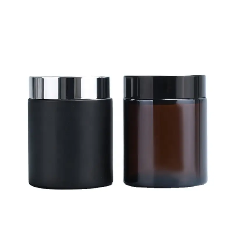 3Oz 4Oz 100Ml 120Ml Cosmetische Roomboter Poederpillenverpakkingen Doorzichtige Amberkleurige Glazen Pot
