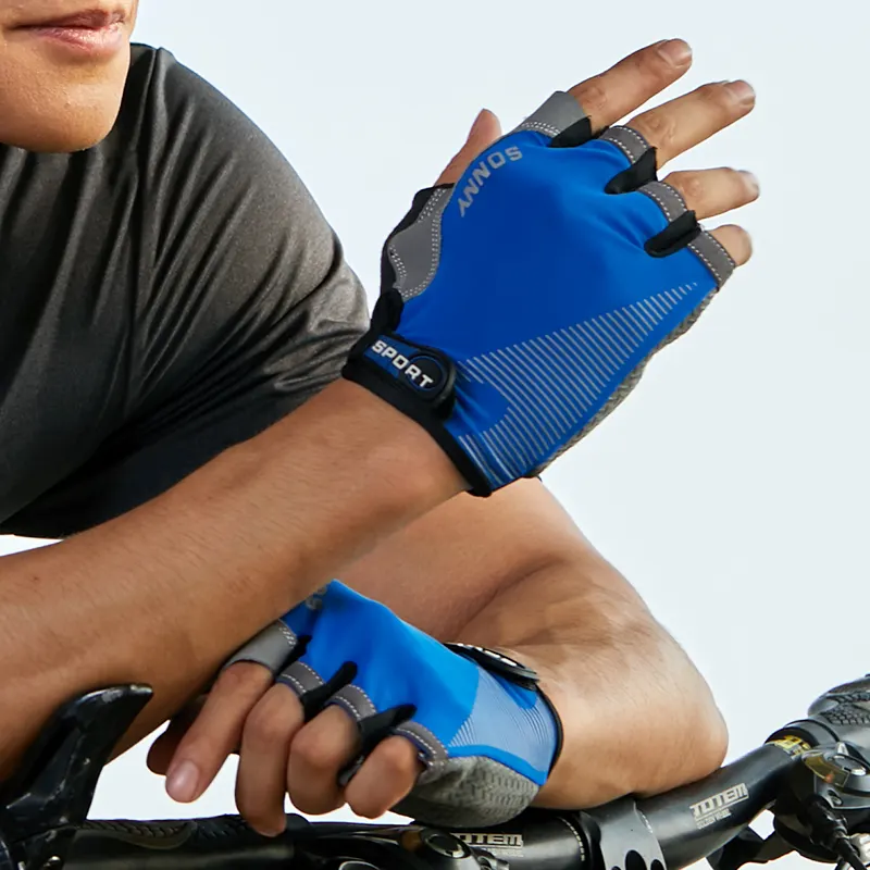 Guantes de verano personalizados para ciclismo, para gimnasio, fitness, deporte, culturismo, medio dedo