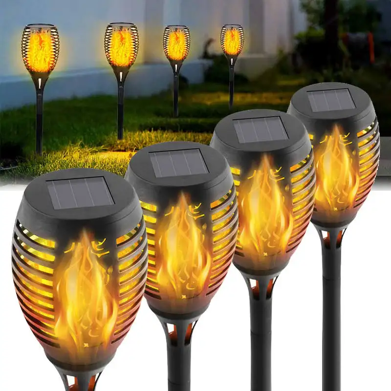 Torcia a fiamma solare giardino giardino decorazione lampada luce via terra paesaggio fiamma torcia a LED luce solare da giardino all'aperto