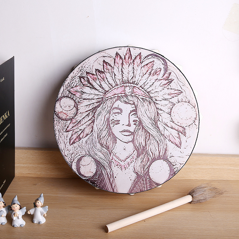 Tambour chamanique - Tambour de filles amérindiennes