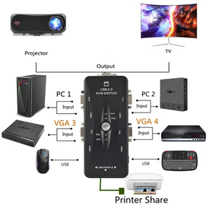Factory Price <strong>KVM</strong> <strong>Switch</strong> 4 Port PC Monitor <strong>Switches</strong> for Computer Keyboard Mouse Monitor