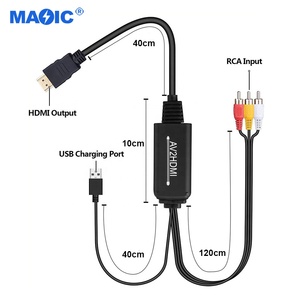 电缆常用附件3RCA CVBS复合音频视频至1080P HDMI RCA至HDMI转换器电缆AV至HDMI转换器