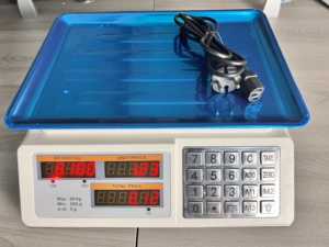 Balança de pesagem eletrônica digital de 40 kg, balança de computação de preços com teclado de aço inoxidável