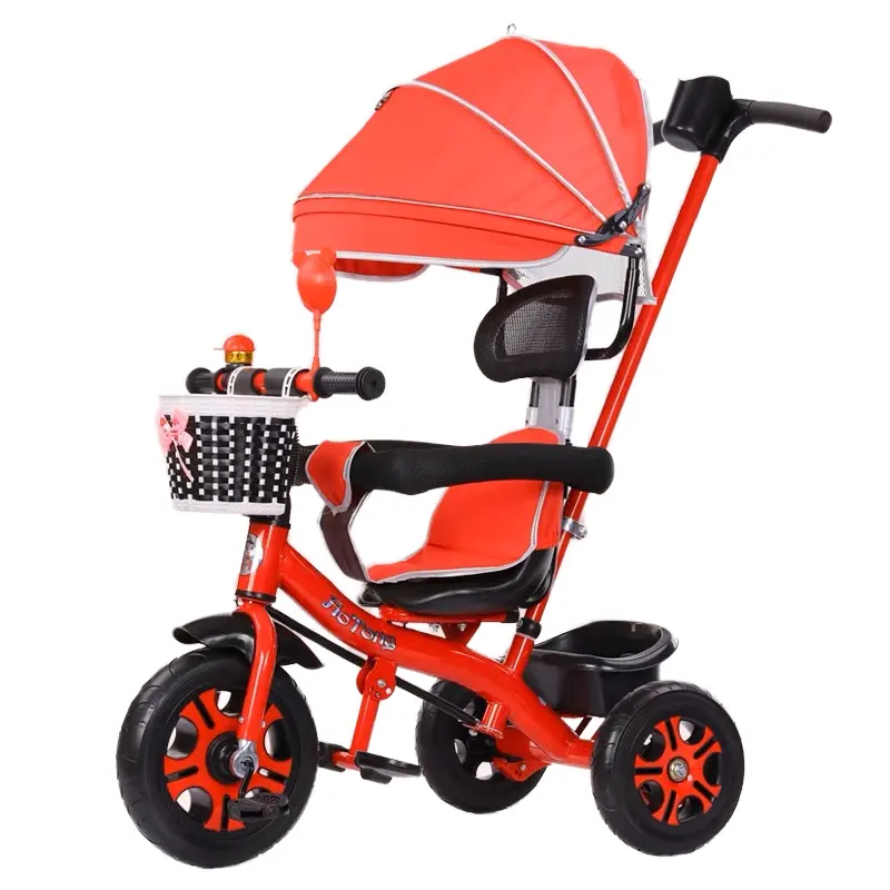 4-en-1 Baby Care Kids 'Stroller Tricycle Trike Ride for Girls and Toddlers Trike with 3 Wheels for Easy Push