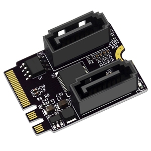 M.2 (A + E tuşu) 2-Port SATA3.0 genişleme kartı anahtar A + E Wifi M.2 SATA adaptör kartı için ücretsiz sürücü JMB582 yonga seti - Product Image 2