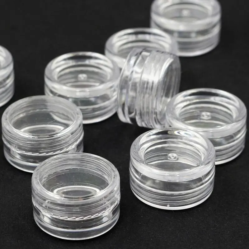 3ML Volume Clear Natural Plastic JAR For Nail Glitter Powder Wholesale Nail Supplier Quality Nail Art Tools Bottle Jar